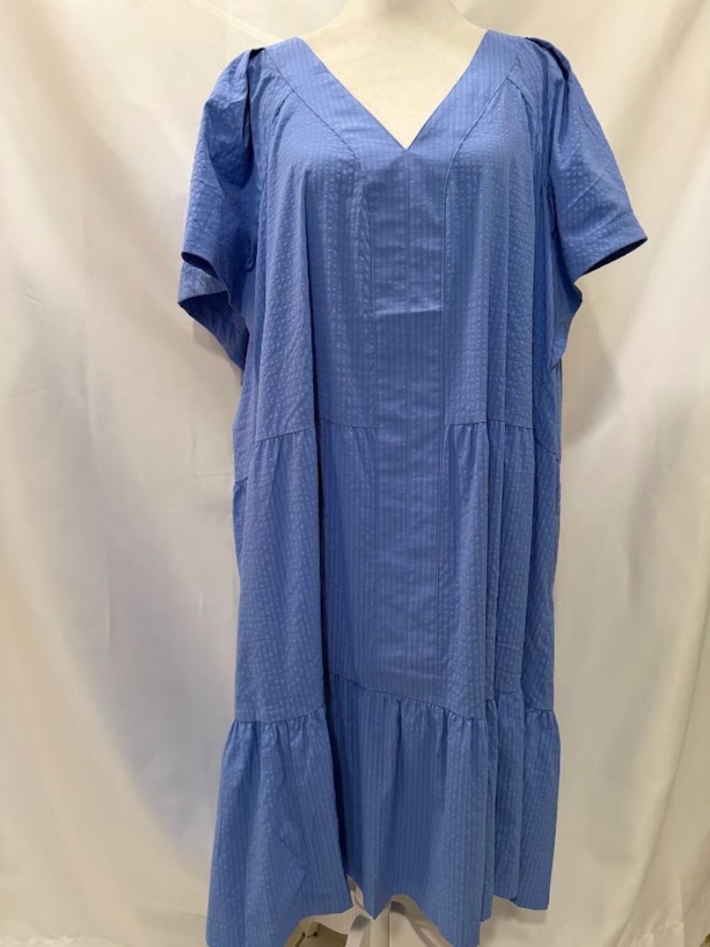 NWT VINEYARD VINES Blue Color Short Sleeve V-Neck Dress - 3X (was $185)
